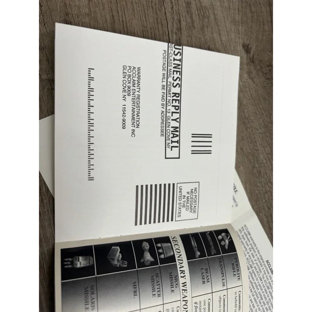 FORSAKEN PlayStation 1 PS1 Manual‎ Only Forsaken With Registration card